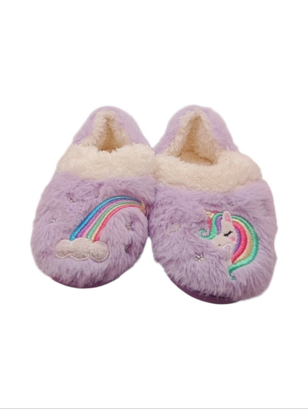Wonder Nation Girls Purple Unicorn Slippers Size 9-10!